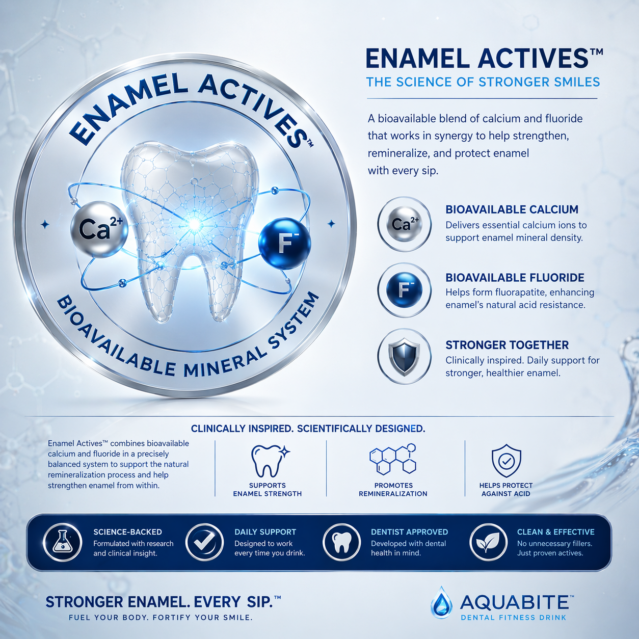 Educational diagram of Enamel Actives