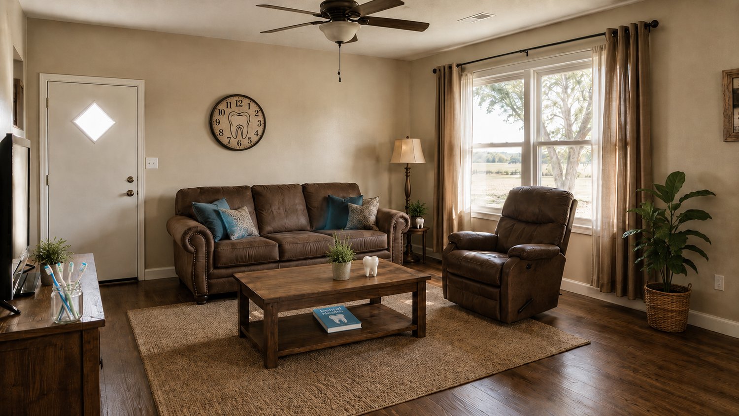 A clean, tidy living room